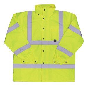 Hi-Vis Yellow Polyester Rain Jacket XXL