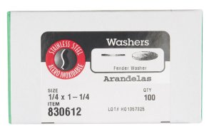 Stainless Steel 1/4 in. Fender Washer 100 pk