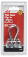 Galvanized Steel Wire Rope Clips and Thimble 1/8 in. L