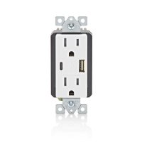 (image for) Decora 15 amps White USB Outlet Charger 5-15R 1 pk