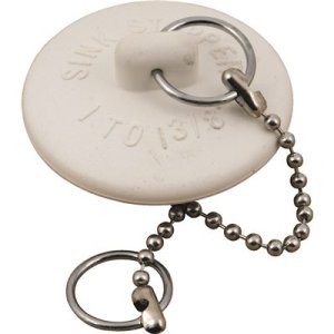 1 in. - 1-1/2 in Rubber Stopper with 11 in. Metal Chain (5-Pack)