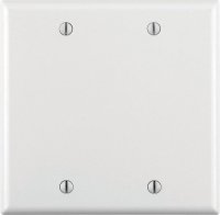 White 2 gang Plastic Blank Wall Plate Cover 1 pk