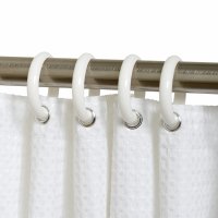 White Plastic Shower Curtain Rings 12 pk
