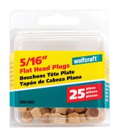 Flat Birch Head Plug 5/16 in. Dia. x 1/4 in. L 1 pk Na