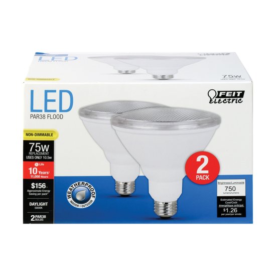 PAR38 E26 (Medium) LED Bulb Daylight 75 Watt Equivalence 2 pk 30