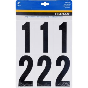 3 in. Black Plastic/Vinyl Self-Adhesive Number Set 0-9 27 pc