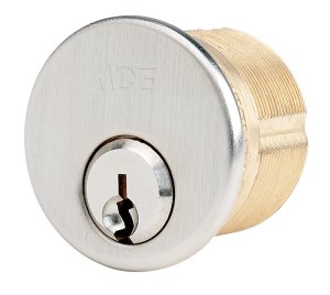 SC1 Dull Chrome Mortise Cylinder Keyed Alike