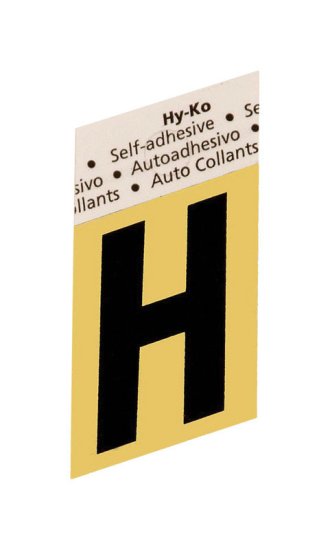 1-1/2 in. Black Aluminum Self-Adhesive Letter H 1 pc.