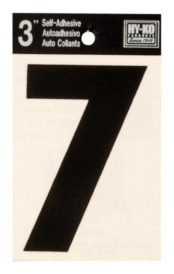 3 in. Black Vinyl Self-Adhesive Number 7 1 pc.