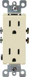 15 amps Decora 125 volt Duplex Ivory Outlet 5-15R 1 pk