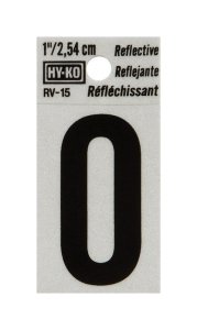 1 in. Reflective Black Vinyl Self-Adhesive Letter O 1 pc.