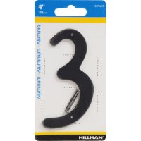4 in. Black Aluminum Nail-On Number 3 1 pc.