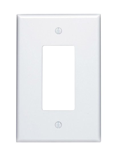 White JUMBO Plastic GFCI/Rocker Wall Plate 1 pk