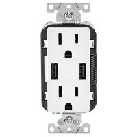 Leviton Decora 15 amps 125 V Duplex White Outlet and USB Charger