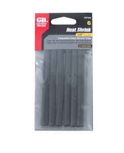 1/4 in. Dia. Heat Shrink Tubing Black 6 pk