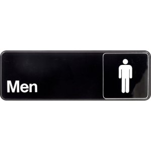 Black Restroom Plaque 3 inch H X 9 inch W