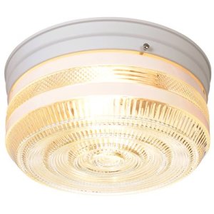 10.875 in. 2-Light White Flushmount