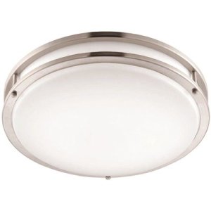 14 in. Brushed Nickel Integrated LED Selectable CCT Round Flush