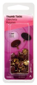 Brown Push Pins 40 pk