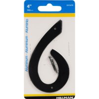 4 in. Black Aluminum Nail-On Number 6 1 pc.