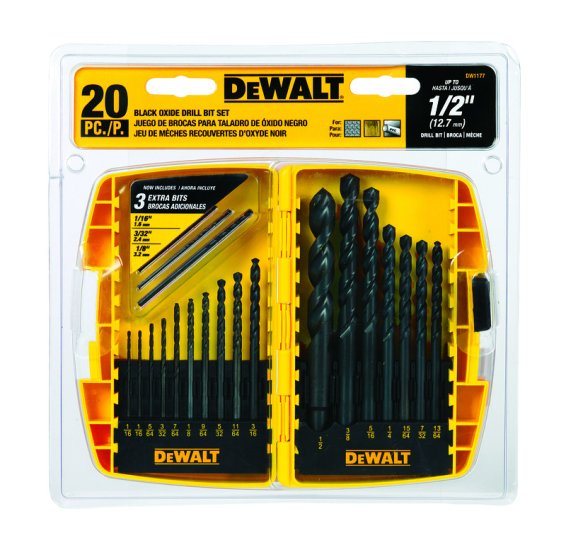 DeWalt High Speed Steel Pilot Point Drill Bit Set 20 pc.