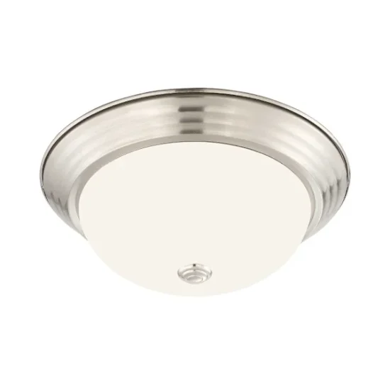 (image for) 13 In. 2-Light Bulb-Based Dome Flush Mount Fixture In Brushed Nickel