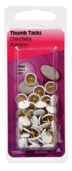 White Push Pins 40 pk