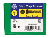 3/8 in. Dia. x 2 in. L Heat Treated Steel Hex Head Cap S