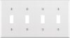 White 4 gang Thermoset Plastic Toggle Wall Plate 1 pk