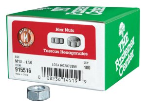 M10-1.50 mm Zinc-Plated Steel Metric Hex Nut 100 pk