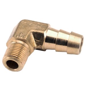 (image for)  1/2 in. Hose Barb in. X 3/8 in. D MPT Brass 90 Degree Elbow