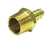 Brass 1/8 in. Dia. x 1/8 in. Dia. Adapter Yellow 1 pk