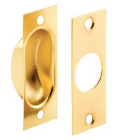 2-3/8 in. L Brass-Plated Gold Steel Pocket Door Flush