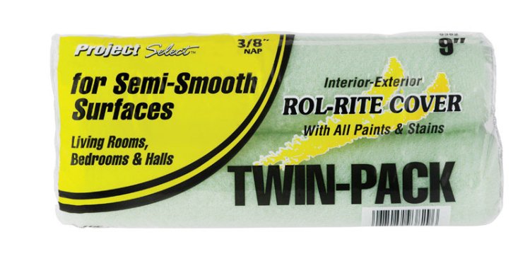 9 in. W X 3/8 in. S Regular Paint Roller Cover 2 pk