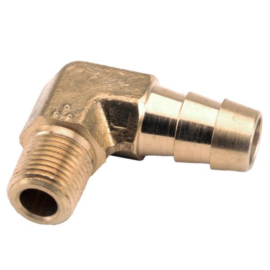 (image for)  1/2 in. Hose Barb in. X 1/2 in. D MIP Brass 90 Degree Elbow