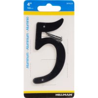 4 in. Black Aluminum Nail-On Number 5 1 pc.