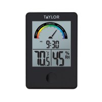 (image for) Digital Thermometer/Humidity Plastic Black 3.54 in.