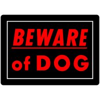 Hillman English Black Beware of Dog Sign 10 in. H X 14 in. W