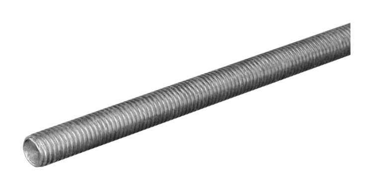 1/4-20 in. Dia. x 12 in. L Steel Threaded Rod