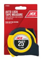 25 ft. L x 1 in. W Auto Lock Tape Measure Yellow 1 pk