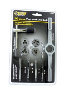 Steel SAE Tap and Die Set 6-32, 10-24, 1/4-20, 5/16-1