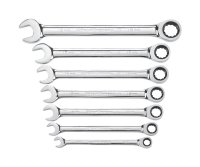 GearWrench 12 Point Metric Ratcheting Combination Wrench Set 7 p