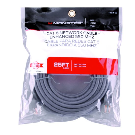 Monster Just Hook It Up 25 ft. L Category 6 Networking Cable