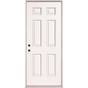 (image for) 36 in. x 80 in. Left Hand Inswing 6-Panel Primed Steel Prehung
