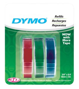 3/8 in. W x 9.8 ft. L Blue/Green/Red Lable Maker Tape