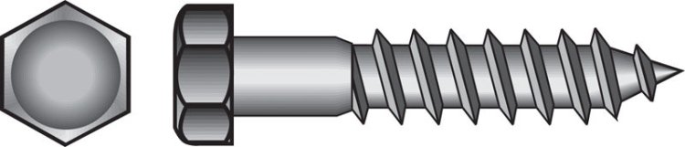 5/16 in. x 5 in. L Hex Stainless Steel Lag Screw 10 pk