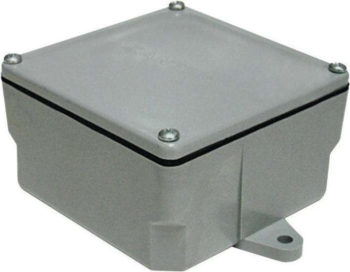 4 in. Square PVC 1 gang Junction Box Gray