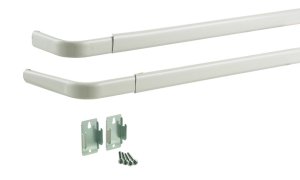 Enamel White Double Curtain Rod 28 in. L x 48 in. L