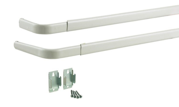 Enamel White Double Curtain Rod 28 in. L x 48 in. L