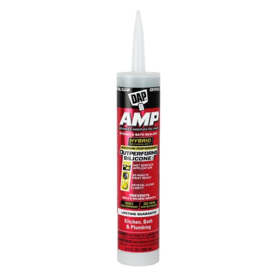 (image for) DAP AMP Crystal Clear Polymer Advanced Hybrid Caulk Sealant 9 oz